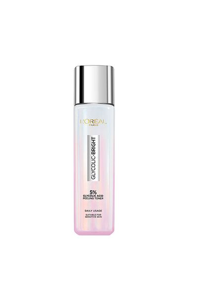 L'Oreal Paris تونر التقشير المتوهج الجليكوليك برايت، مركب من حمض الجليكوليك بنسبة 5.0% - 128 مل