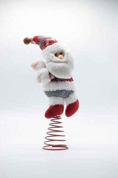 Waldern Luxury 40 cm Santa Claus Christmas Decorative Table Ornament and Pine Tree Overhead