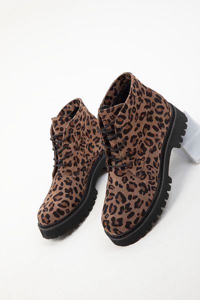SOHO Damenstiefel aus echtem Leder mit Leopardenmuster – 19839