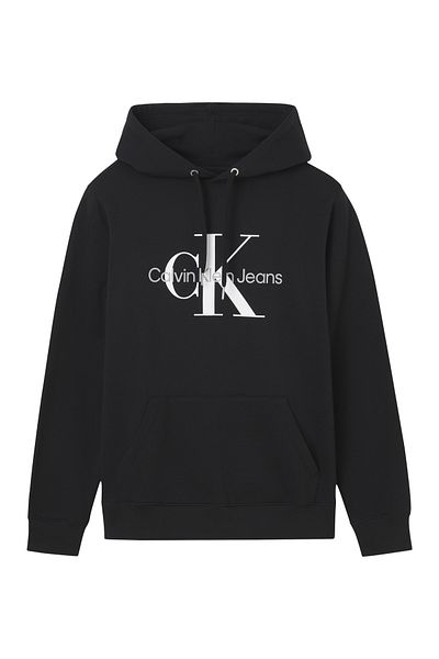 Calvin Klein J30j320934-beh Core Monogram Hoodie Rundhalsausschnitt Regular Fit Uni Schwarz Herren Sweatshirt
