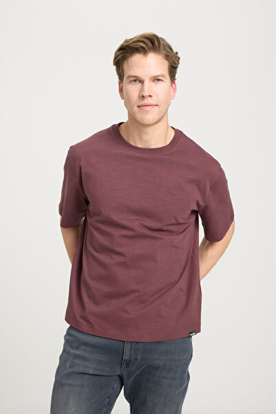 WRANGLER %100 Pamuk Regular Fit Normal Kesim Bisiklet Yaka Erkek Kahverengi B...