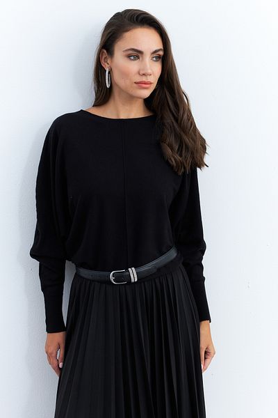 Cool & Sexy Fekete denevér ujjú női pulóver - YİL558