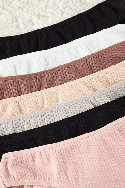 Trendyol Collection Mehrfarbige 7-teilige klassische Strickhöschen aus Baumwolle mit Kordelzug THMAW25KU00027