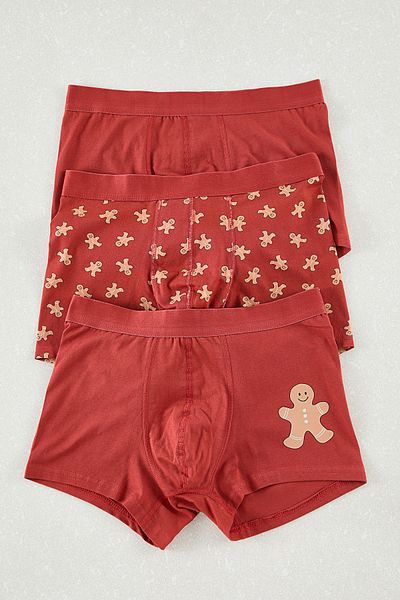 Trendyol Collection 3 csomag színes, egyenes keverékű pamut boxer - minimális nyomtatás TMNAW25BX00023
