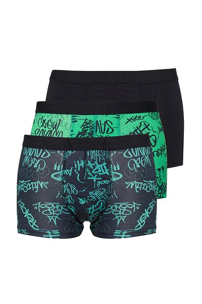 Trendyol Collection 3 Συσκευασία Βαμβακερά μπόξερ με σχέδια - TMNAW25BX00010