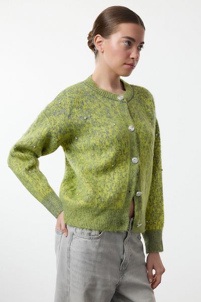 Trendyol Collection Patterned Gray Soft Knitwear Cardigan - Twoaw25Hi00185