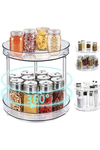 Kitchen Way 2 Tiers 360 Degree Rotatable Mica Presentation Stand Kw-322 Fma 003227