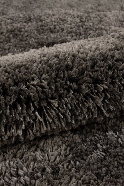 Koza Home Douro Shaggy Bath Mat Smoked Non-Slip Base Circle 120 X 120 cm