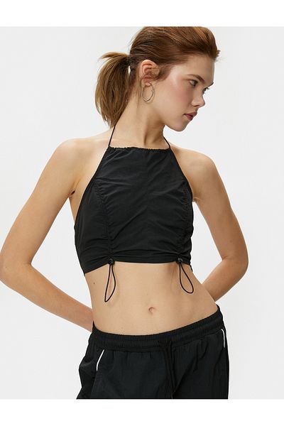 Koton Crop Parachute Top Halter Collar Stopper Detailed