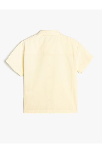 Koton Cotton Short Sleeve Shirt - Covered Pocket Detail