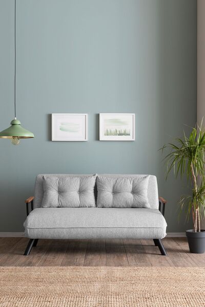 Pafu Sando İkili Katlanır Yataklı Koltuk Teddy Gri