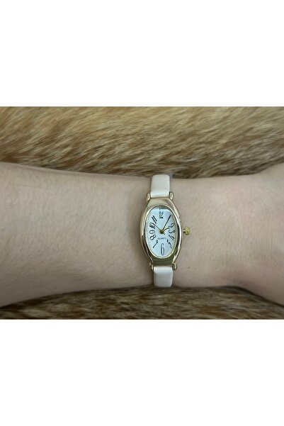 Şıktek Oval Mini Kadın Kol Saati Deri Kordon Analog Kol Saati Mineral Camlı S...