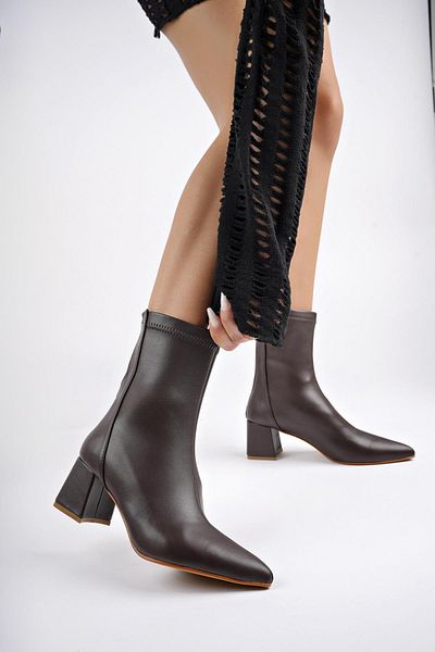 MUGGO Darja Guaranteed Pointed Toe Back Zipper Women's Heeled Boots