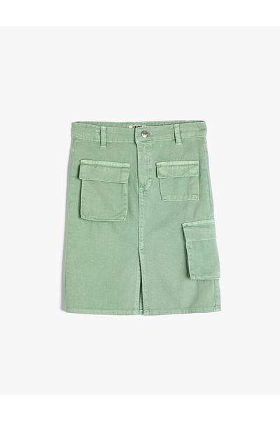 Koton Fustă cargo Denim Buzunar Detaliat Bumbac