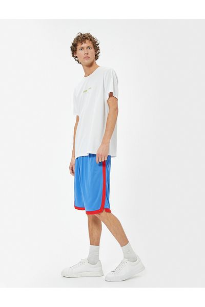 Koton Oversize αθλητικό σορτς - κάτω από το γόνατο με ραβδώσεις, ελαστική μέση
