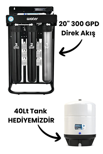 water jobs 20" 300 GPD Direk Akış Su Arıtma Cihazı / TANK HEDİYEMİZDİR