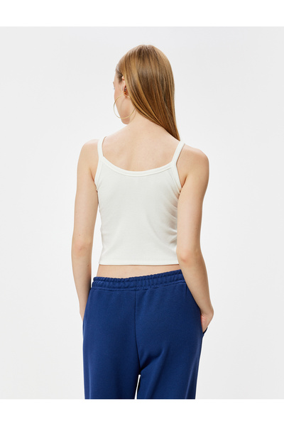 Koton Slim Fit Embroidered Slogan Athlete - Bow Detailed