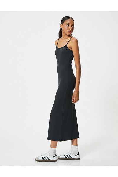 Koton Μολύβι Φόρεμα Maxi Thin Straps Slim Fit