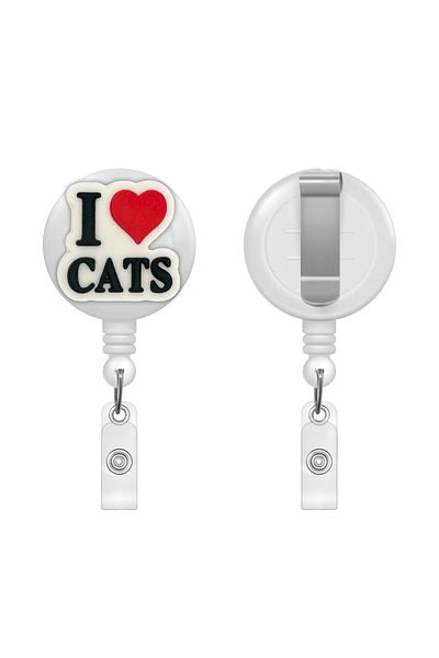 PABALAS Iloveyou Cat's Figured Yoyo Card Holder Collar Lanyard Holder