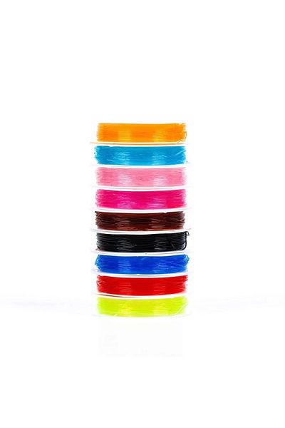 Dünya Magnet 10 Pieces - Colorful Fishing Line with Flexible Elastic 1.0 Mm, Jewelry Making Line