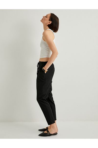 Koton Parachute Trousers Carrot Cut Lace-up Waist Pocket Detail