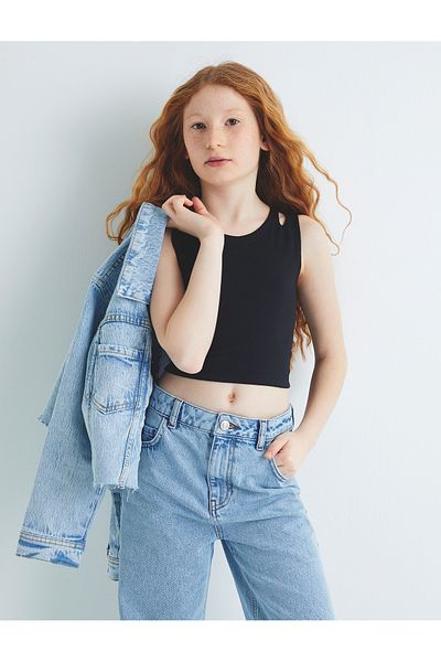 Koton Crop Athlete Doppelgurt Baumwolle