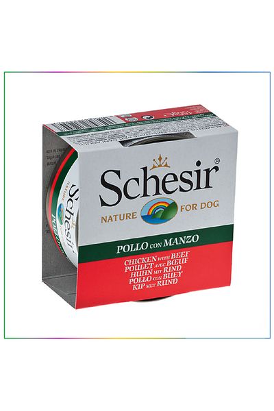 Schesir Dog Jelly Dog Canned with Beef and Beef 150 Gr.