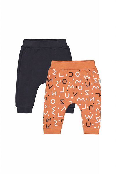 Tongs Baby Set of 2 pairs of baby letter pants, Tongs baby, Orange, 12-18 months