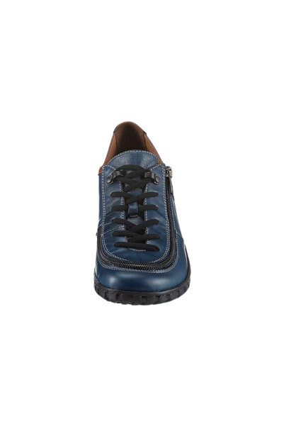 İNZE AYAKKABI Navy Blue Genuine Leather Casual Shoes Model Name: Aquamarine