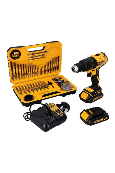 Dewalt طقم مثقاب مطرقة لاسلكي 18 فولت وبت 13 مم DCD778S2BIT-GB
