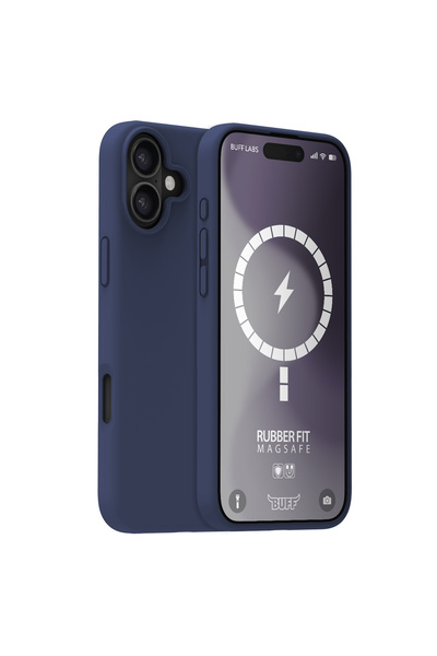 Buff iPhone 16 Plus Uyumlu MagSafe Rubber Fit Silikon Kılıf - Fırtına Mavisi