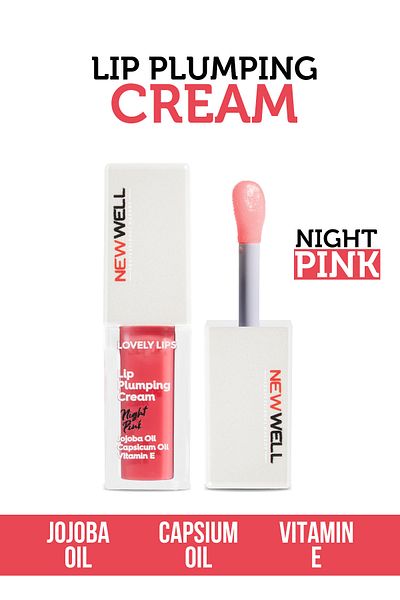 New Well 5 ML Capacity Lip Plumping Cream - Night Pink Lip Plumping Cream