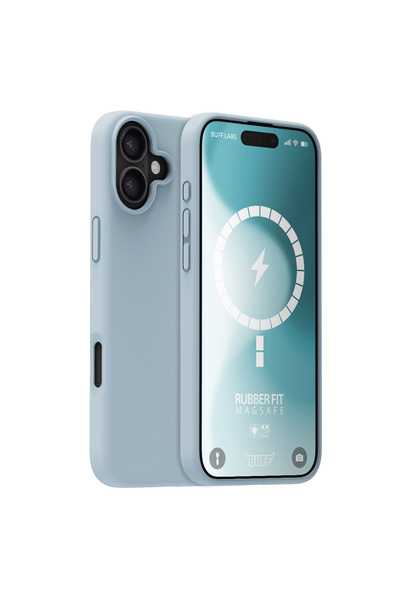 Buff iPhone 16 MagSafe Rubber Fit Silikon Kılıf - Açık Mavi