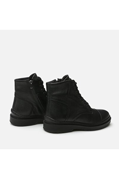 Hotiç Genuine Leather Black Men's Casual Boots