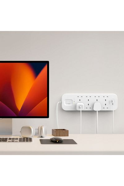 Belkin وصلة طاقة 18 وات 8 طرق 2 منفذ USB وواقي من زيادة التيار 2 متر