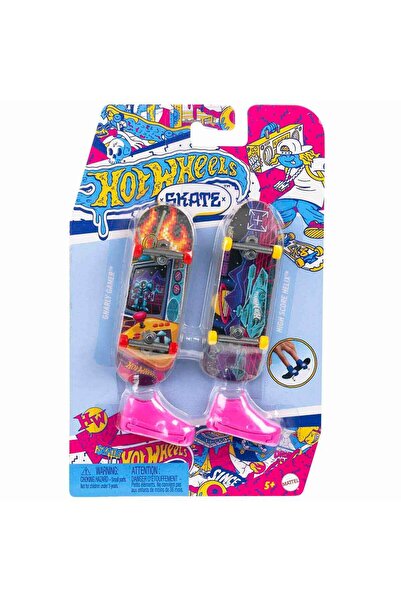 HOT WHEELS Skate Retro Temalı İkili Parmak Kaykay ve Ayakkabı Paketleri HXL21