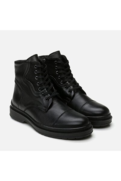 Hotiç Genuine Leather Black Men's Casual Boots