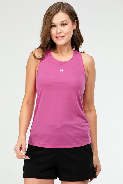 speedlife Tricou fără mâneci cu gât micro deschis, obișnuit, fucsia, pentru femei SF0709