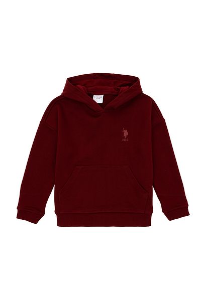 U.S. Polo Assn. Boy's Burgundy Basic Hooded Sweatshirt 50298269 -Vr014