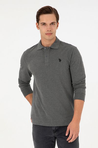 U.S. Polo Assn. Мъжки суичър с антрацит и меланж Basic 50289051-vr081