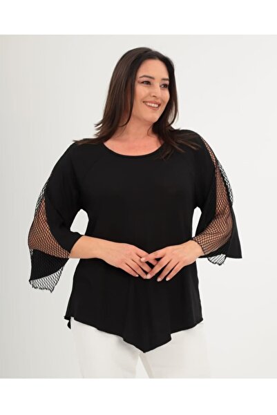 CAFCAF Women's Strawberry Knitted Blouse with Mesh Detail