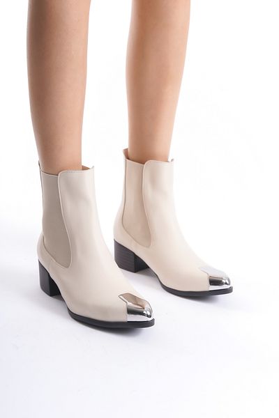 Shoesers Γυναικείες μπότες με ελαστικό τακούνι με μεταλλική μυτερή μύτη ειδικής σχεδίασης