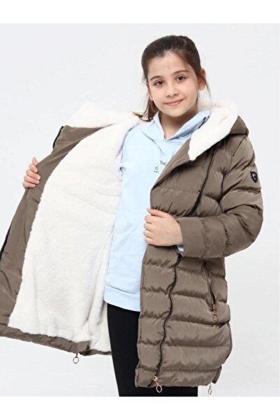 Zekids Κοριτσίστικο παλτό με διπλό στήθος με φερμουάρ