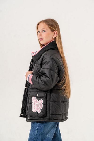 GİYİCEM Palton puf pentru fete cu guler tricotat