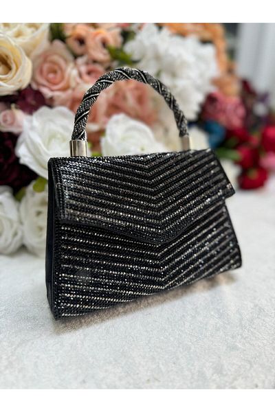 Blacktavern Rochie de seara model 586 - cu detaliu de piatra si dungi