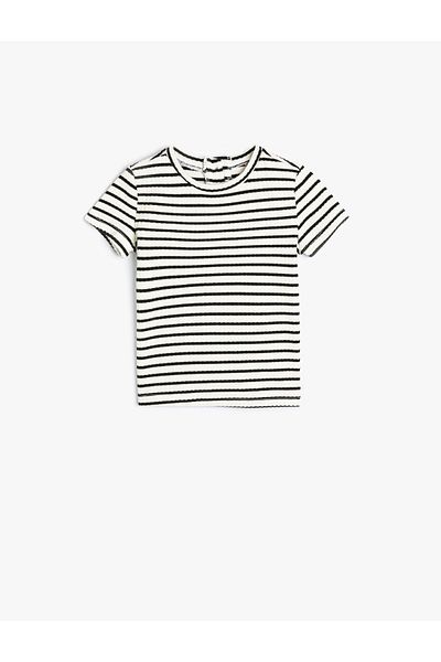 Koton T-Shirt Short Sleeve Round Neck Ribbed