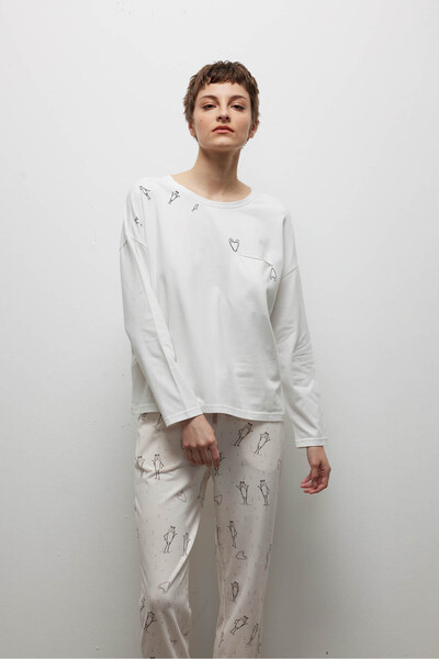 Hays Kadın Pamuklu Uzun Kollu Pijama Üstü