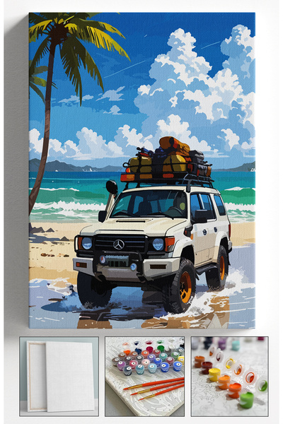 Sulepas Sayılarla Boyama Çerçeveli Hobi Seti Numaralı Tuval Fırça Boya Dahil ...