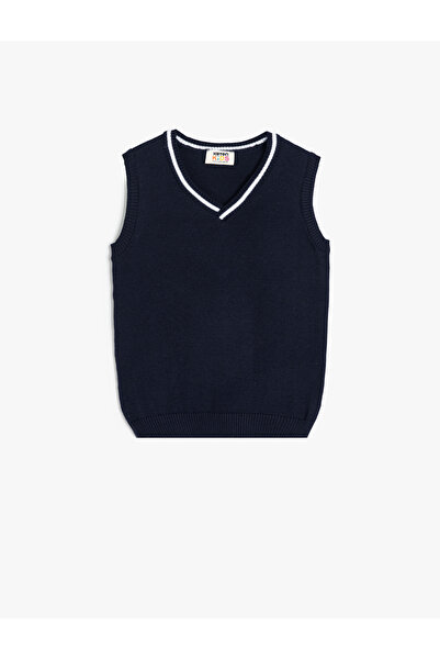 Koton Bavlněný svetr bez rukávů s výstřihem do V