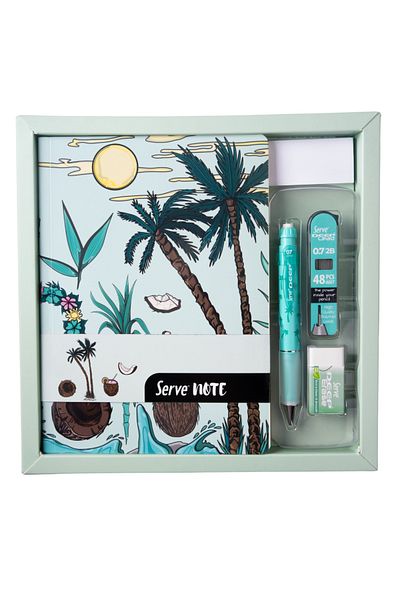 Serve Gift Set - Notebook, Serve Deep Tip Pen, Eraser, Min